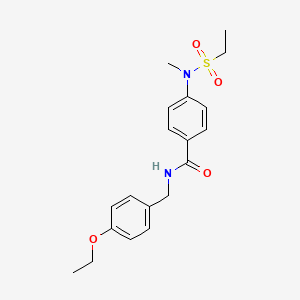 molecular formula C19H24N2O4S B4704990 N-(4-ethoxybenzyl)-4-[(ethylsulfonyl)(methyl)amino]benzamide 