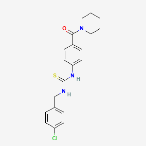 molecular formula C20H22ClN3OS B4705008 N-(4-chlorobenzyl)-N'-[4-(1-piperidinylcarbonyl)phenyl]thiourea 