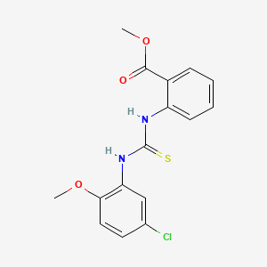 molecular formula C16H15ClN2O3S B4705030 methyl 2-({[(5-chloro-2-methoxyphenyl)amino]carbonothioyl}amino)benzoate 