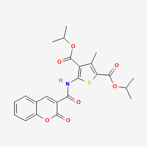 molecular formula C23H23NO7S B4705039 diisopropyl 3-methyl-5-{[(2-oxo-2H-chromen-3-yl)carbonyl]amino}-2,4-thiophenedicarboxylate 