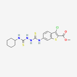 molecular formula C18H21ClN4O2S3 B4705055 methyl 3-chloro-6-[({2-[(cyclohexylamino)carbonothioyl]hydrazino}carbonothioyl)amino]-1-benzothiophene-2-carboxylate 