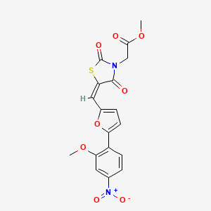 molecular formula C18H14N2O8S B4705088 methyl [(5E)-5-{[5-(2-methoxy-4-nitrophenyl)furan-2-yl]methylidene}-2,4-dioxo-1,3-thiazolidin-3-yl]acetate 