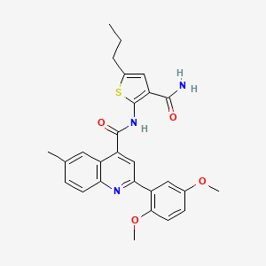 molecular formula C27H27N3O4S B4705094 N-[3-(aminocarbonyl)-5-propyl-2-thienyl]-2-(2,5-dimethoxyphenyl)-6-methyl-4-quinolinecarboxamide 