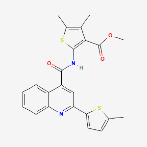 molecular formula C23H20N2O3S2 B4705120 METHYL 4,5-DIMETHYL-2-[2-(5-METHYLTHIOPHEN-2-YL)QUINOLINE-4-AMIDO]THIOPHENE-3-CARBOXYLATE 