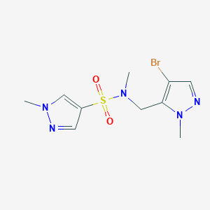 molecular formula C10H14BrN5O2S B4705141 N-[(4-bromo-1-methyl-1H-pyrazol-5-yl)methyl]-N,1-dimethyl-1H-pyrazole-4-sulfonamide 