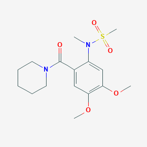 molecular formula C16H24N2O5S B4705153 N-[4,5-dimethoxy-2-(piperidine-1-carbonyl)phenyl]-N-methylmethanesulfonamide 