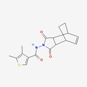 molecular formula C17H18N2O3S B4705160 N-(3,5-dioxo-4-azatricyclo[5.2.2.0~2,6~]undec-8-en-4-yl)-4,5-dimethyl-3-thiophenecarboxamide 