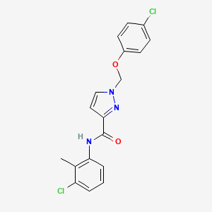molecular formula C18H15Cl2N3O2 B4705274 N~3~-(3-CHLORO-2-METHYLPHENYL)-1-[(4-CHLOROPHENOXY)METHYL]-1H-PYRAZOLE-3-CARBOXAMIDE 