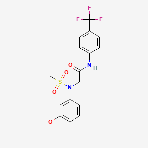 molecular formula C17H17F3N2O4S B4705410 N~2~-(3-methoxyphenyl)-N~2~-(methylsulfonyl)-N~1~-[4-(trifluoromethyl)phenyl]glycinamide 