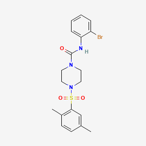 molecular formula C19H22BrN3O3S B4705421 N-(2-bromophenyl)-4-[(2,5-dimethylphenyl)sulfonyl]-1-piperazinecarboxamide 