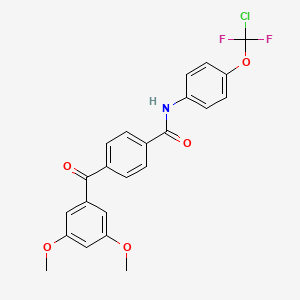 molecular formula C23H18ClF2NO5 B4705423 N-[4-(CHLORODIFLUOROMETHOXY)PHENYL]-4-(3,5-DIMETHOXYBENZOYL)BENZAMIDE 