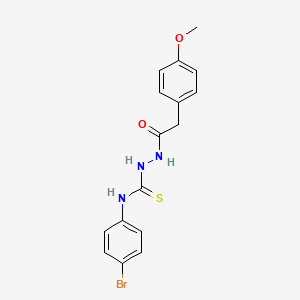 molecular formula C16H16BrN3O2S B4705465 N-(4-bromophenyl)-2-[(4-methoxyphenyl)acetyl]hydrazinecarbothioamide 