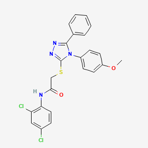 molecular formula C23H18Cl2N4O2S B4705485 N-(2,4-dichlorophenyl)-2-{[4-(4-methoxyphenyl)-5-phenyl-4H-1,2,4-triazol-3-yl]thio}acetamide 