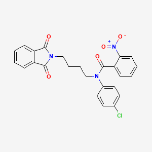 molecular formula C25H20ClN3O5 B4705493 N-(4-chlorophenyl)-N-[4-(1,3-dioxoisoindol-2-yl)butyl]-2-nitrobenzamide 