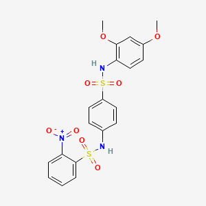 molecular formula C20H19N3O8S2 B4705508 N-(4-{[(2,4-dimethoxyphenyl)amino]sulfonyl}phenyl)-2-nitrobenzenesulfonamide 