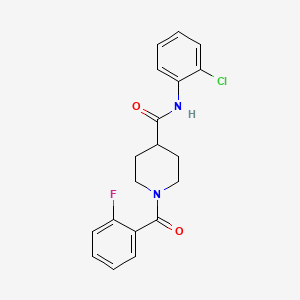 molecular formula C19H18ClFN2O2 B4705582 N-(2-chlorophenyl)-1-(2-fluorobenzoyl)piperidine-4-carboxamide 