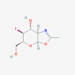 molecular formula C8H12FNO4 B047056 (3Ar,5r,6s,7r,7ar)-6-fluoro-5-(hydroxymethyl)-2-methyl-5,6,7,7a-tetrahydro-3ah-pyrano[3,2-d][1,3]oxazol-7-ol CAS No. 121496-67-1