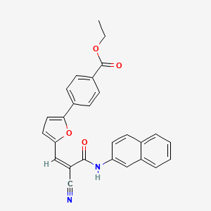 molecular formula C27H20N2O4 B4705601 ethyl 4-[5-[(Z)-2-cyano-3-(naphthalen-2-ylamino)-3-oxoprop-1-enyl]furan-2-yl]benzoate 