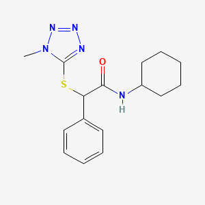 molecular formula C16H21N5OS B4705645 N-cyclohexyl-2-[(1-methyl-1H-tetrazol-5-yl)sulfanyl]-2-phenylacetamide 