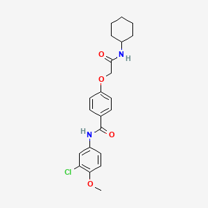 molecular formula C22H25ClN2O4 B4705678 N-(3-chloro-4-methoxyphenyl)-4-[2-(cyclohexylamino)-2-oxoethoxy]benzamide 