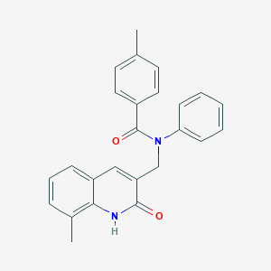 B470572 N-[(2-hydroxy-8-methyl-3-quinolinyl)methyl]-4-methyl-N-phenylbenzamide CAS No. 500272-67-3