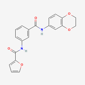 molecular formula C20H16N2O5 B4705760 N-{3-[(2,3-dihydro-1,4-benzodioxin-6-ylamino)carbonyl]phenyl}-2-furamide 