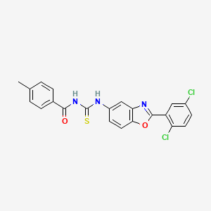 molecular formula C22H15Cl2N3O2S B4705862 N-({[2-(2,5-dichlorophenyl)-1,3-benzoxazol-5-yl]amino}carbonothioyl)-4-methylbenzamide 