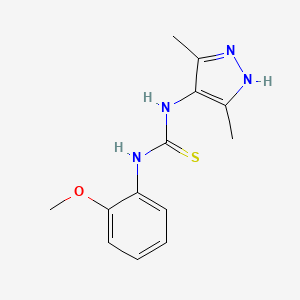 molecular formula C13H16N4OS B4705865 N-(3,5-dimethyl-1H-pyrazol-4-yl)-N'-(2-methoxyphenyl)thiourea 