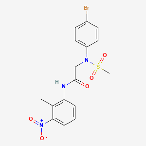 molecular formula C16H16BrN3O5S B4705888 N~2~-(4-bromophenyl)-N~1~-(2-methyl-3-nitrophenyl)-N~2~-(methylsulfonyl)glycinamide 
