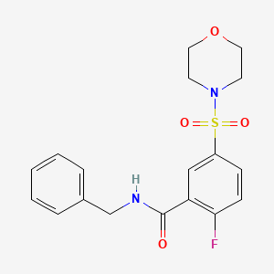 molecular formula C18H19FN2O4S B4705978 N-benzyl-2-fluoro-5-(4-morpholinylsulfonyl)benzamide 