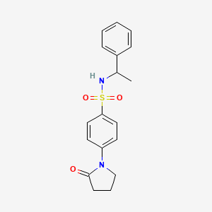 molecular formula C18H20N2O3S B4706174 4-(2-oxopyrrolidin-1-yl)-N-(1-phenylethyl)benzenesulfonamide 