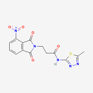 molecular formula C14H11N5O5S B4706239 N-(5-methyl-1,3,4-thiadiazol-2-yl)-3-(4-nitro-1,3-dioxo-1,3-dihydro-2H-isoindol-2-yl)propanamide 