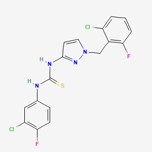 molecular formula C17H12Cl2F2N4S B4706248 N-[1-(2-chloro-6-fluorobenzyl)-1H-pyrazol-3-yl]-N'-(3-chloro-4-fluorophenyl)thiourea 