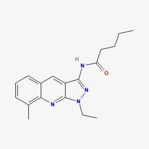 molecular formula C18H22N4O B4706342 N-(1-ethyl-8-methylpyrazolo[3,4-b]quinolin-3-yl)pentanamide 