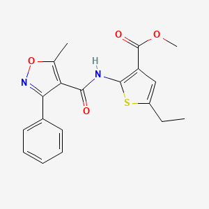 molecular formula C19H18N2O4S B4706362 METHYL 5-ETHYL-2-(5-METHYL-3-PHENYL-1,2-OXAZOLE-4-AMIDO)THIOPHENE-3-CARBOXYLATE 