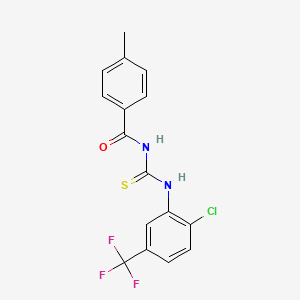 molecular formula C16H12ClF3N2OS B4706519 N-({[2-chloro-5-(trifluoromethyl)phenyl]amino}carbonothioyl)-4-methylbenzamide 