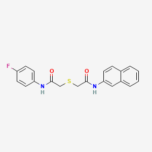 molecular formula C20H17FN2O2S B4706556 N-(4-fluorophenyl)-2-[2-(naphthalen-2-ylamino)-2-oxoethyl]sulfanylacetamide 