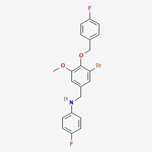 molecular formula C21H18BrF2NO2 B4706597 N-{3-bromo-4-[(4-fluorobenzyl)oxy]-5-methoxybenzyl}-4-fluoroaniline 