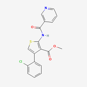 molecular formula C18H13ClN2O3S B4706610 METHYL 4-(2-CHLOROPHENYL)-2-(PYRIDINE-3-AMIDO)THIOPHENE-3-CARBOXYLATE 