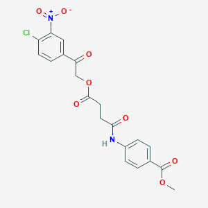 molecular formula C20H17ClN2O8 B4706650 methyl 4-({4-[2-(4-chloro-3-nitrophenyl)-2-oxoethoxy]-4-oxobutanoyl}amino)benzoate 