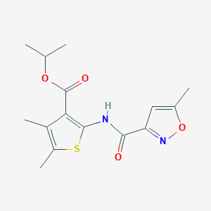 molecular formula C15H18N2O4S B4706791 PROPAN-2-YL 4,5-DIMETHYL-2-(5-METHYL-1,2-OXAZOLE-3-AMIDO)THIOPHENE-3-CARBOXYLATE 
