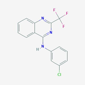 molecular formula C15H9ClF3N3 B4706799 N-(3-chlorophenyl)-2-(trifluoromethyl)-4-quinazolinamine 