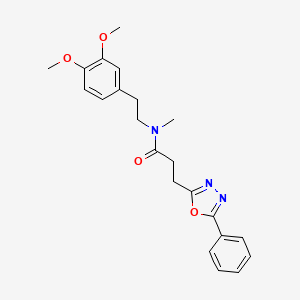 molecular formula C22H25N3O4 B4706863 N-[2-(3,4-dimethoxyphenyl)ethyl]-N-methyl-3-(5-phenyl-1,3,4-oxadiazol-2-yl)propanamide 