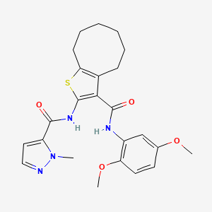 molecular formula C24H28N4O4S B4706887 N-(3-{[(2,5-dimethoxyphenyl)amino]carbonyl}-4,5,6,7,8,9-hexahydrocycloocta[b]thien-2-yl)-1-methyl-1H-pyrazole-5-carboxamide 