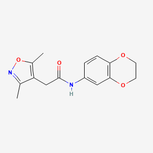 molecular formula C15H16N2O4 B4706911 N-(2,3-dihydro-1,4-benzodioxin-6-yl)-2-(3,5-dimethyl-1,2-oxazol-4-yl)acetamide 