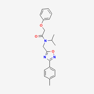 molecular formula C21H23N3O3 B4706925 N-{[3-(4-methylphenyl)-1,2,4-oxadiazol-5-yl]methyl}-2-phenoxy-N-(propan-2-yl)acetamide 