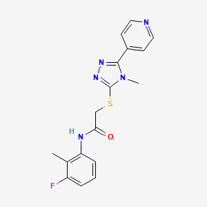 molecular formula C17H16FN5OS B4706964 N-(3-fluoro-2-methylphenyl)-2-{[4-methyl-5-(4-pyridinyl)-4H-1,2,4-triazol-3-yl]thio}acetamide 