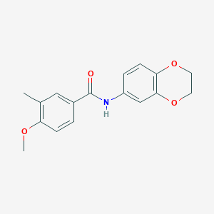 molecular formula C17H17NO4 B4706975 N-(2,3-dihydro-1,4-benzodioxin-6-yl)-4-methoxy-3-methylbenzamide 