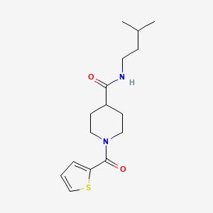 molecular formula C16H24N2O2S B4707014 N-(3-methylbutyl)-1-(thiophene-2-carbonyl)piperidine-4-carboxamide 