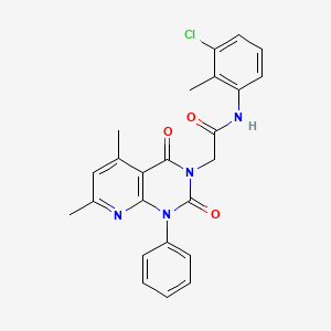 molecular formula C24H21ClN4O3 B4707018 N-(3-CHLORO-2-METHYLPHENYL)-2-{5,7-DIMETHYL-2,4-DIOXO-1-PHENYL-1H,2H,3H,4H-PYRIDO[2,3-D]PYRIMIDIN-3-YL}ACETAMIDE 